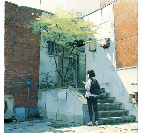治愈系专题卡片，暖色光线与安静室内场景